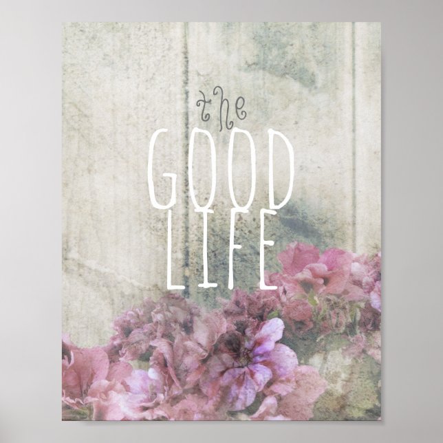 citations inspirantes poster la bonne vie (Devant)