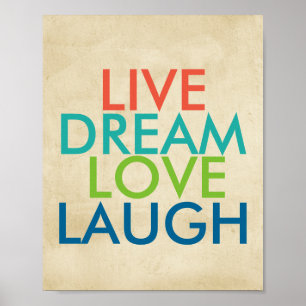 citations inspirantes poster live rêve amour rire