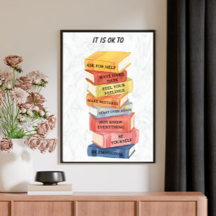 Citations Motivationnelles Aquarelle Livres Poster