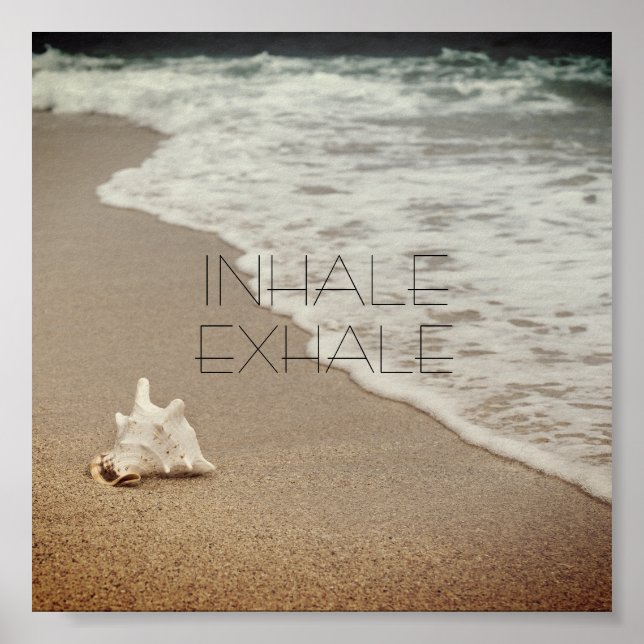 citations typographie de plage affiche inhale exha (Devant)