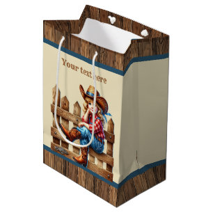 Cite cowgirl customizable Birthday party Medium Gift Bag