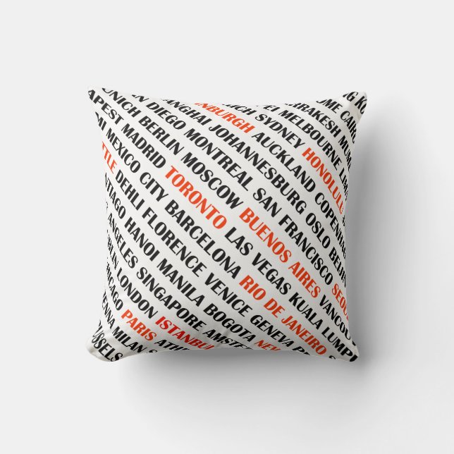 Cities around the world pillow (Front)