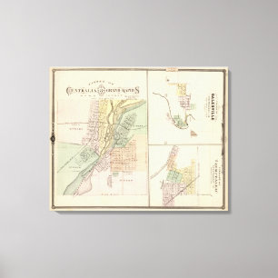 Cities of Centralia & Grand Rapids Canvas Print