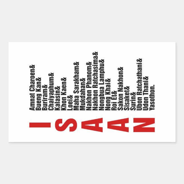 Cities of Isaan, Thailand Sticker (Front)