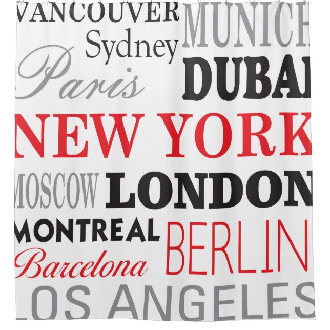 Cities of the world - Rideau de douche (Devant)