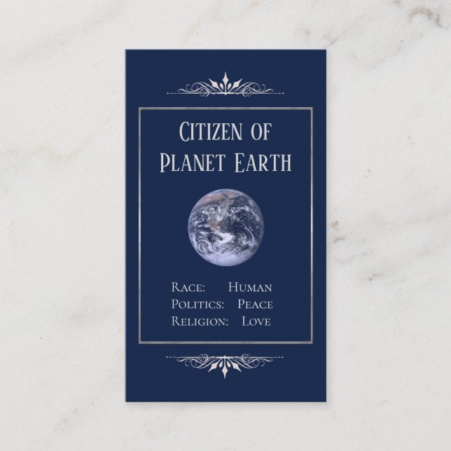 Citizen of Planet Earth Business Card (Front)