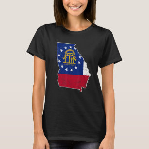 Citizen Proud America State Us Distressed Map Geor T-Shirt