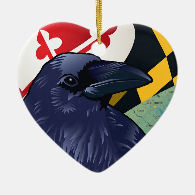 Citizen Raven, Maryland's Nevermore Ceramic Ornament (Front)