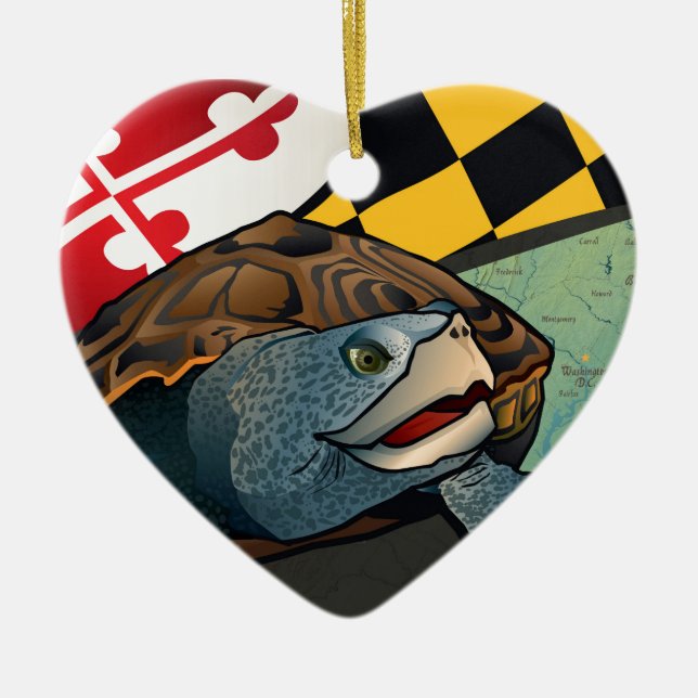 Citizen Terrapin, Maryland's Turtle Ceramic Ornament (Front)