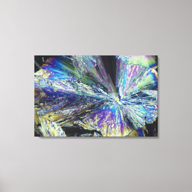Citric Acid Crystals in Polarized Light Canvas Print (Front)