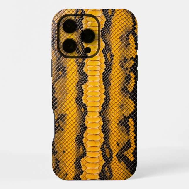 Citrine Coating: Yellow Snake Texture iPhone Case (Back)