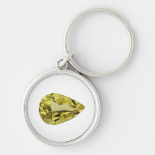 Citrine Gemstone Yellow Keychain