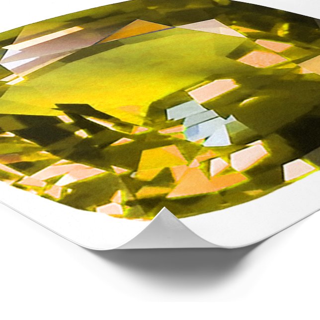 Citrine Gemstone Yellow Poster (Corner)