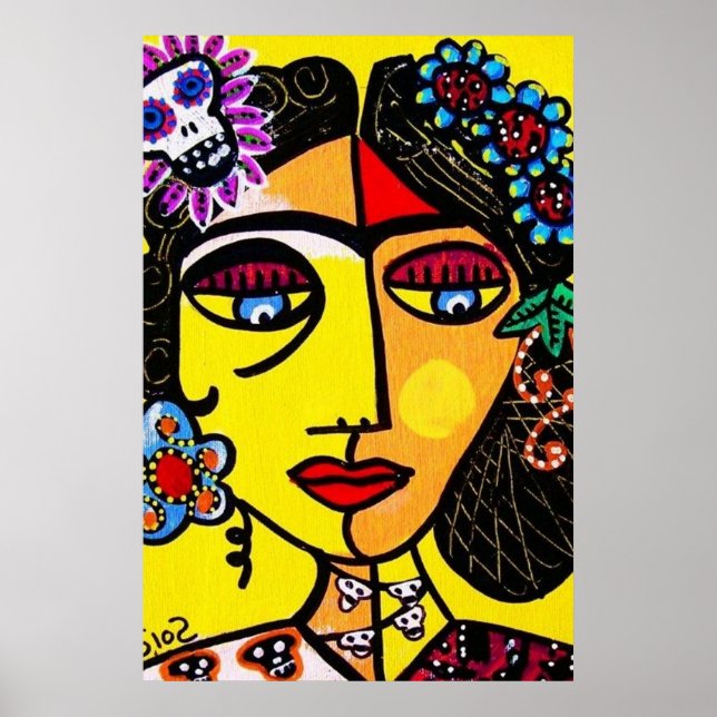 Citrine Sugar Crâne Mexicaine Lady Poster (Devant)