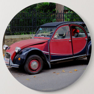 Citroen 2 CV Charleston 6 Inch Round Button