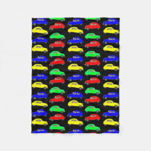 Citroen 2 CV Tiled Pattern Fleece Blanket