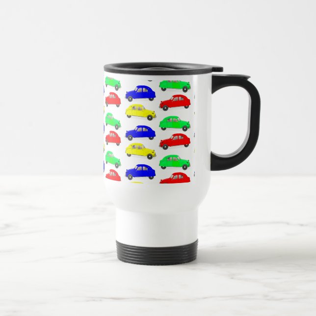 Citroen 2 CV Tiled Pattern Travel Mug (Right)