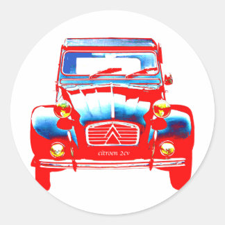 Citroen 2CV 2 Classic Round Sticker