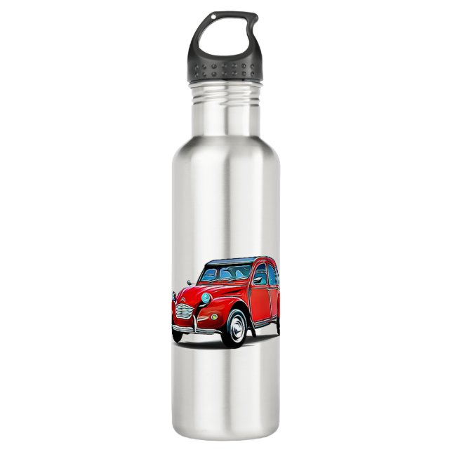 Citroen 2CV Cartoon 710 Ml Water Bottle (Front)