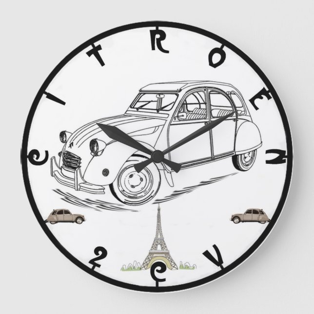 Citroen 2CV Image Wall Clock (Front)