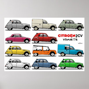 Citroën 2CV variety Poster