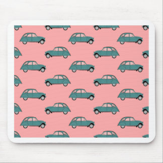 Citroen 2CVs - Green on Pink - Cars Mouse Pad