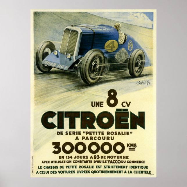 Citroen sets a distance record in 1933 Poster (Front)