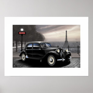 Citroen Traction Avant Poster Illustration