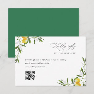 citron aquarelle vert mariage carte RSVP