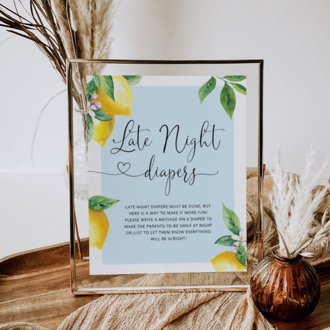 Citron bleu Late nuit couches Poster (Créateur téléchargé)