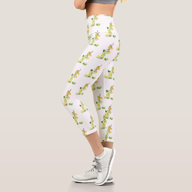Citron Capri Leggings Jus Cool Boire la fête d'été (Gauche)