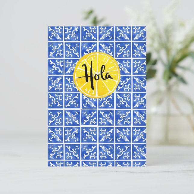 Citron & Carrelage Bonjour en espagnol : Carte "Ho (Debout devant)