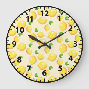 Citron Citron Fruit Été Mur Jaune Horloge