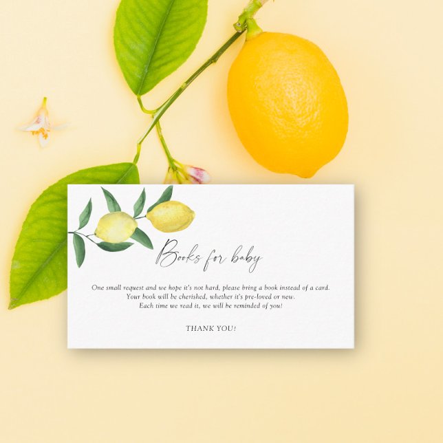 Citron - élégant demande de livre pour bébé Carte  (Créateur téléchargé)