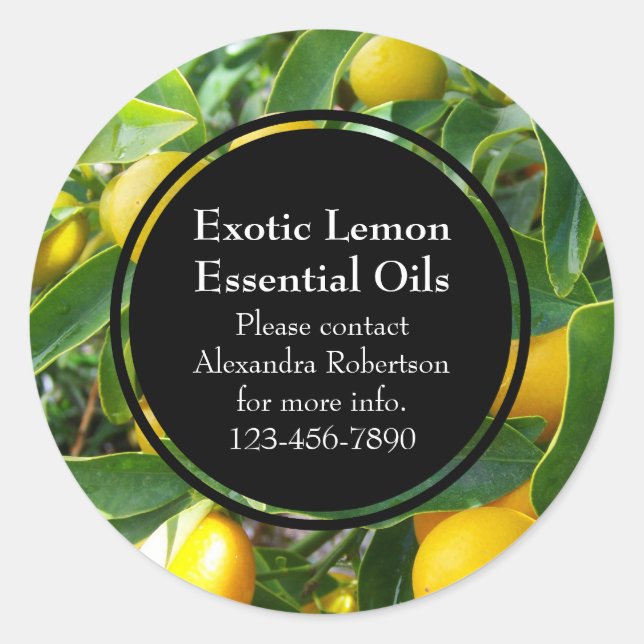 Citron Essential Oil Étiquette de bouteille (Devant)