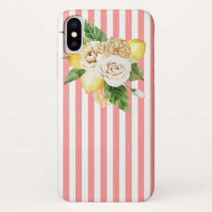 Citron et rose sur bandes roses iPhone / coque ipa