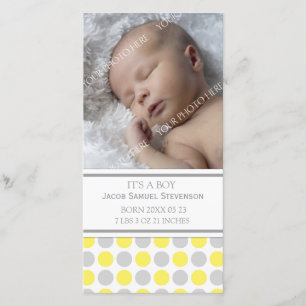 Citron gris Modèle Nouveau Faire-part de naissance