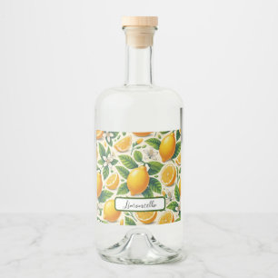 Citron imprimé Limoncello Étiquette bouteille
