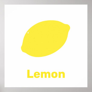 citron jaune avec poster de mots