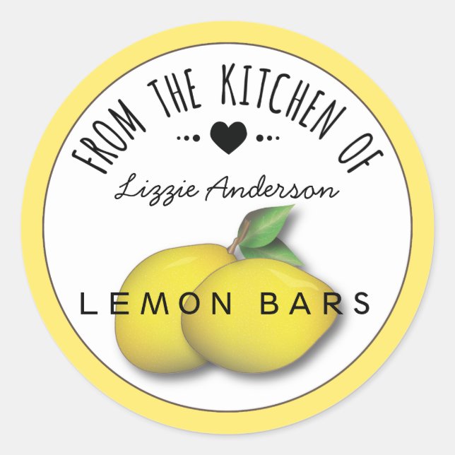 Citron jaune moderne de la cuisine du Étiquette (Devant)