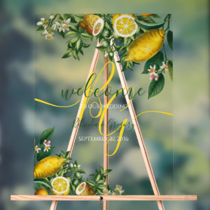 Citron jaune rustique Affiche de bienvenue Mariage