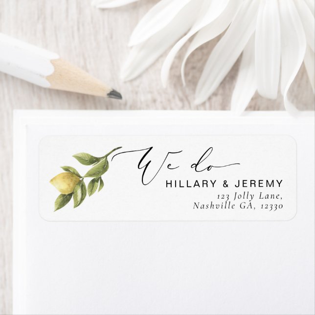 Citron jaune Sorrento Nous faisons Mariage Adresse (En situation)