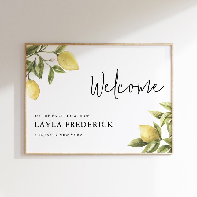 CITRON Lemon Baby Shower Welcome Sign Foam Board (Creator Uploaded)