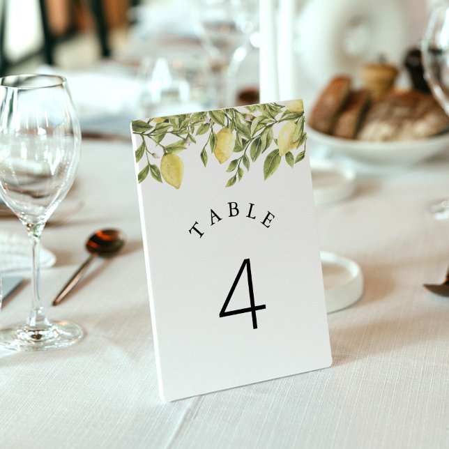 CITRON Lemon Citrus Table Number Card (Creator Uploaded)