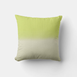 Citron Lime Green Dusty Cream Digital Herringbone Throw Pillow