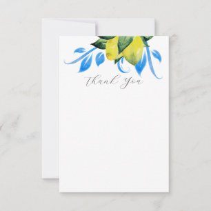 Citron Mariage Merci Cartes Élégant Bleu