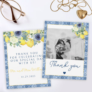 Citron Méditerranée photo mariage cartes de remerc