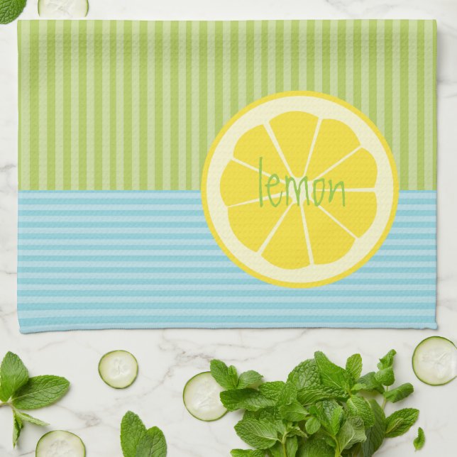 Citron Microfibre Serviettes de cuisine (Plié)