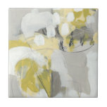 Citron Mist Tile<br><div class="desc">Citron Mist III by June Erica Vess. Features shades of yellow and grey to create an abstract design.</div>