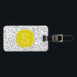 Citron Monogram Black and White Dalmatian Spots Luggage Tag<br><div class="desc">This modern pattern of Dalmatian like spots is on trend and a very cool way to add animal print to your life,  personalize this luggage tag with a monogram and custom address text. ©2014 all rights reserved.</div>